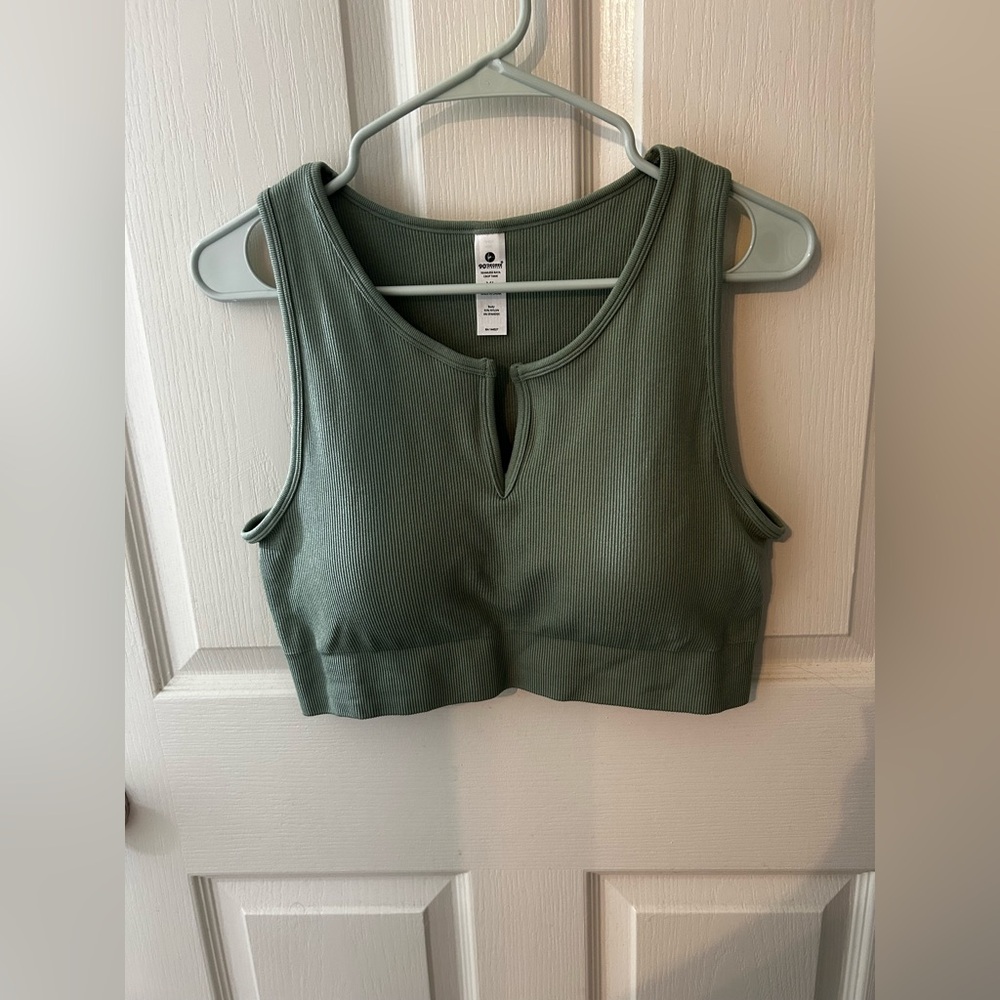 Green Padded Sports Bra
